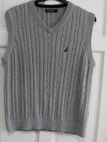 Nautica Other - Nautica Mens Knitted Cable Tank Top Size large Grey chest  46 inch